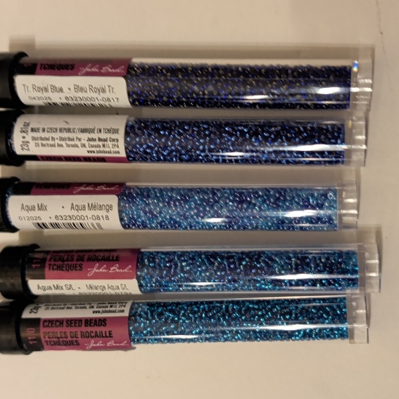 John Bead Czech Glass Seed Beads sz 11/0 Solid Rainbow Color Lot 34 Tubes - Picture 7 of 9